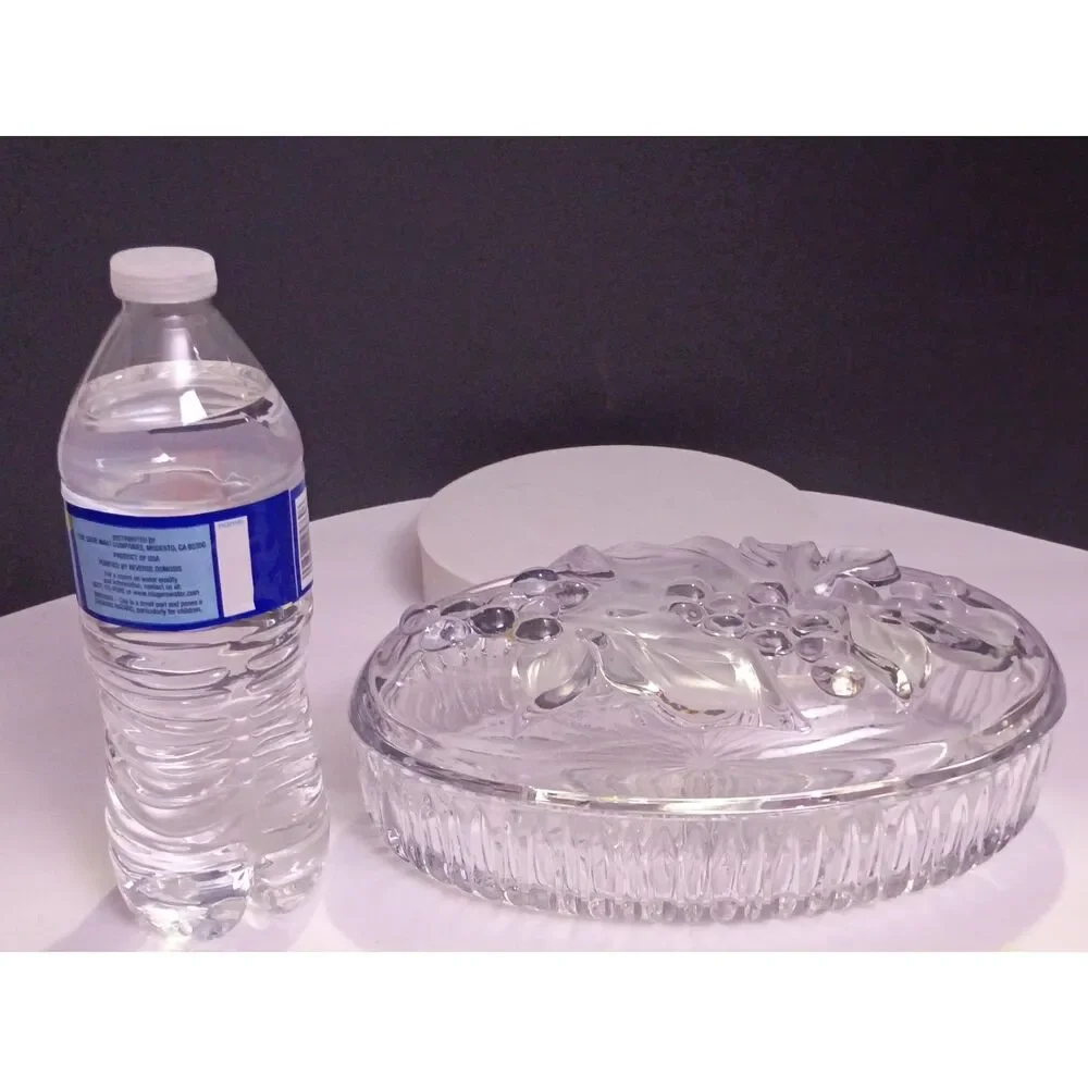 Studio Nova by Mikasa Napa Valley Grape Leaf Design Vintage Crystal Covered Dish
